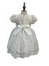 Baby Girls Sleeve Border Embroidery Elegant Tulle Flower Girl Dress 3-24M